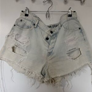 Volcom Light Wash Distressed Jean Shorts